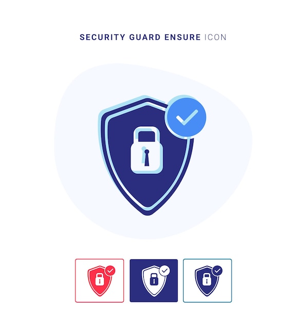 Vector security guard ensure icon premium vector