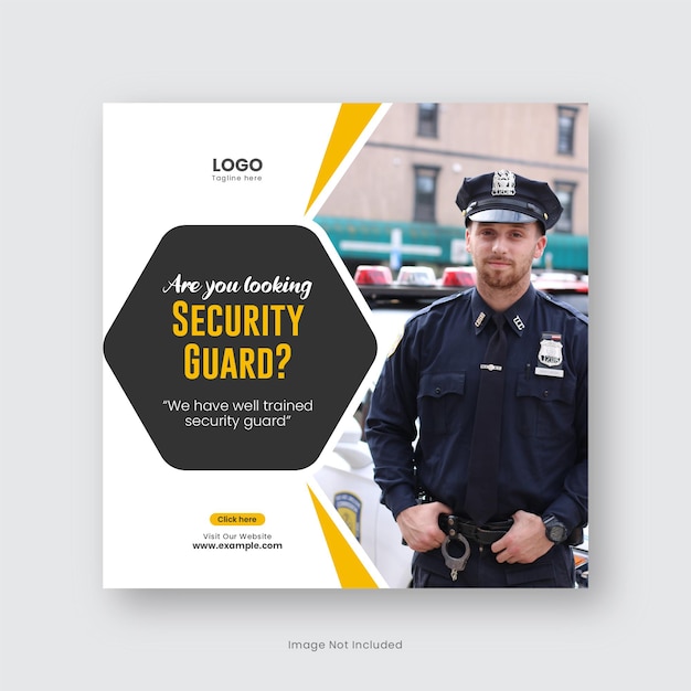 Security guard service social media instagram post or square banner template design premium vector