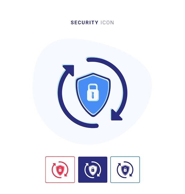 セキュリティアイコンのロゴとベクトルテンプレート
