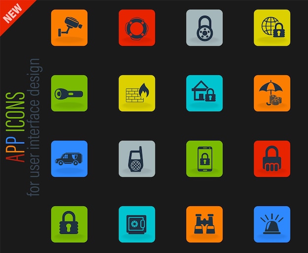 Vector security icon set