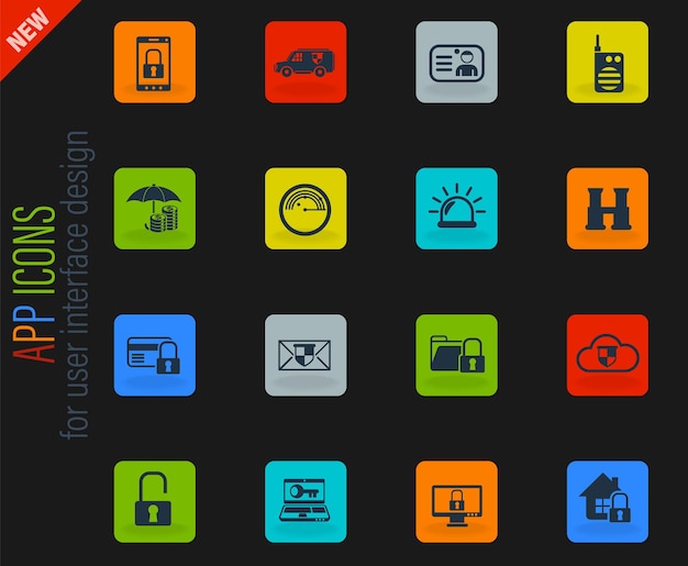 Vector security icon set