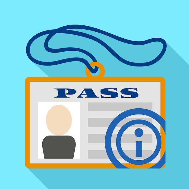 Security id pass icon Flat illustration of security id pass vector icon for web design