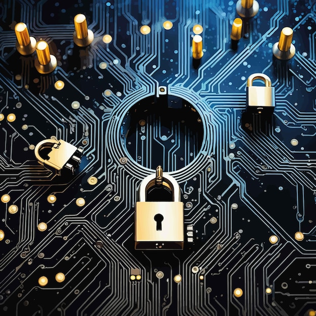 security lock with computer keyboard and circuit board security lock with computer keyboard and circ