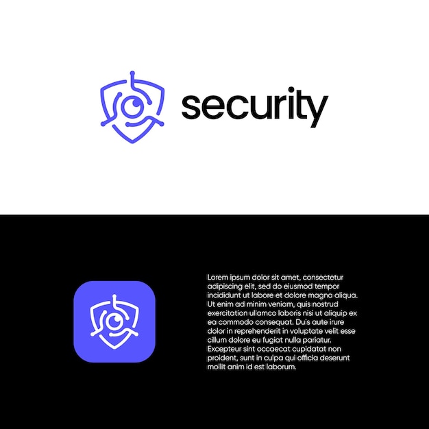 Vector security logo design vector cyber internet online