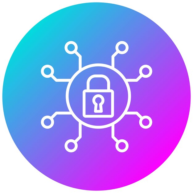 Security Network Vector Illustratie Stijl