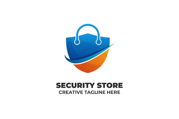 Vector security padlock safety gradient logo