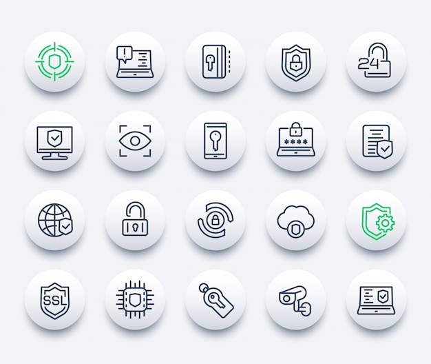 Security and protection icons set