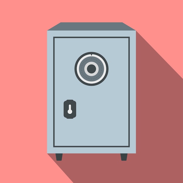 Vector security safe flat icon on a pink background