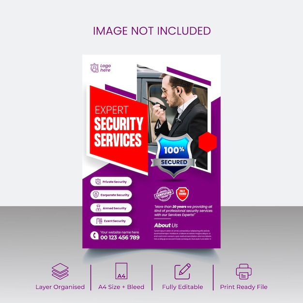 Security service flyer template design
