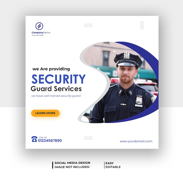 Vector security services social media banner or instagram post design