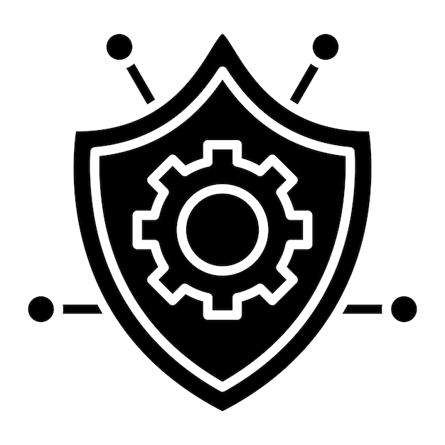 Security Settings Glyph Solid Black Illustration