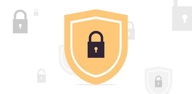 Security and shield simple flat vector illustration