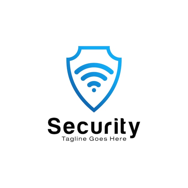 Security shield technology logo design template