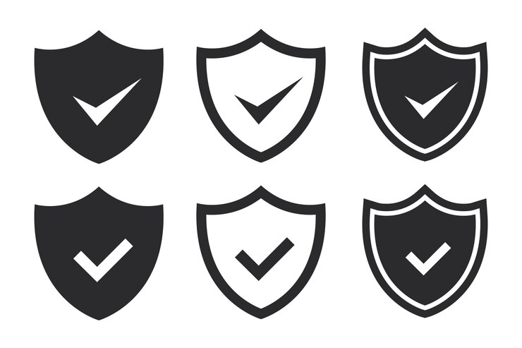 Security Shield vector set isolated on white background