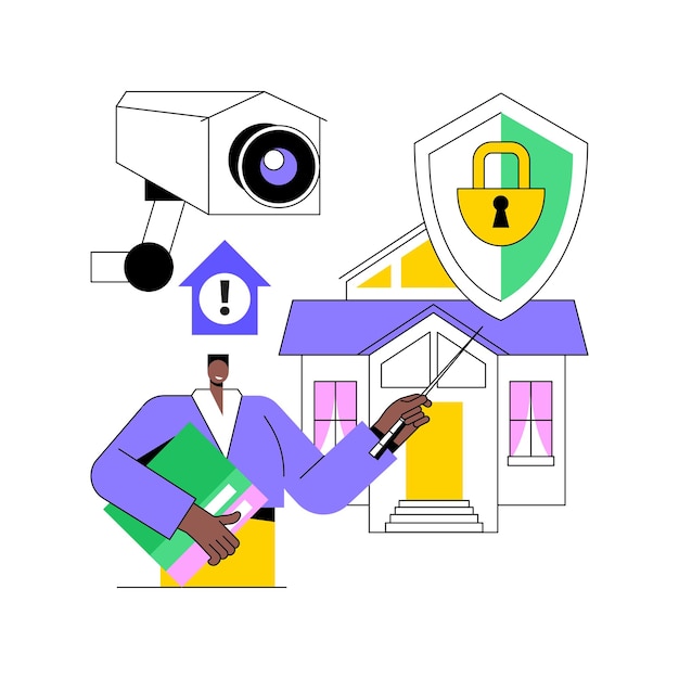 Illustrazione vettoriale del concetto astratto di progettazione dei sistemi di sicurezza