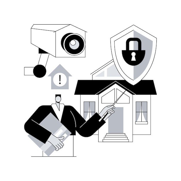 Security systems design abstract concept vector illustration