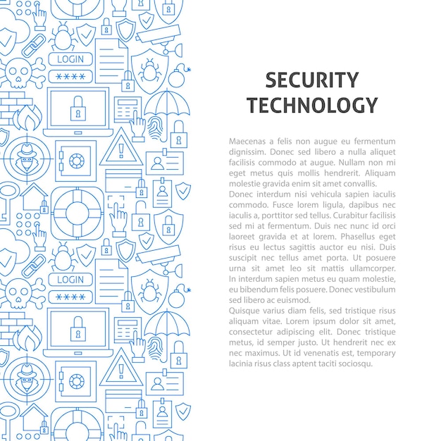 보안 기술 라인 패턴 개념 개요 디자인의 벡터 일러스트 레이 션