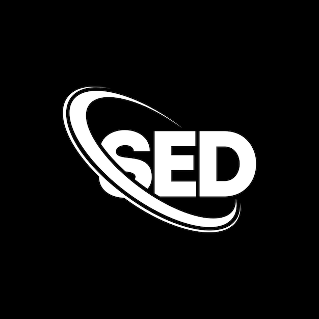 SED logo SED letter SED letter logo ontwerp Initialen SED logo gekoppeld aan cirkel en hoofdletters monogram logo SED typografie voor technologiebedrijf en vastgoedmerk