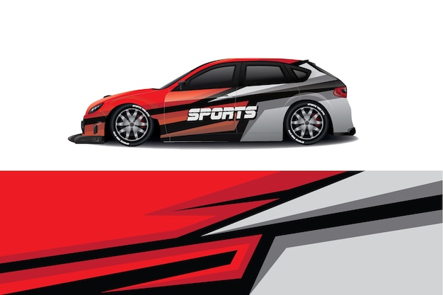 Sedan car decal wrap design