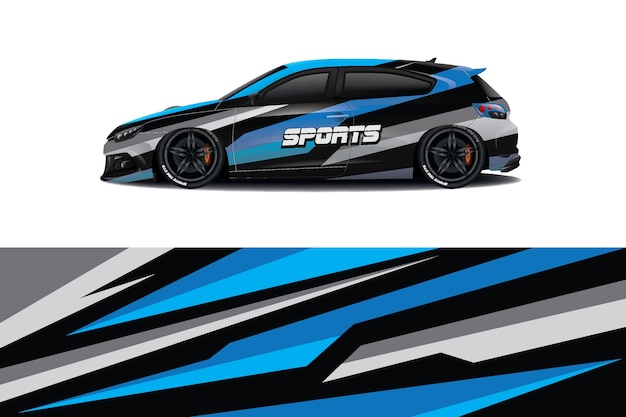 Sedan car decal wrap design