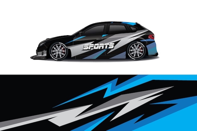 Sedan car decal wrap design