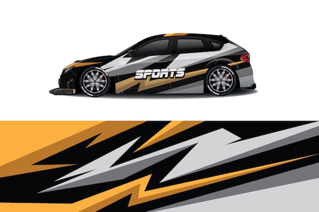 Sedan car decal wrap design