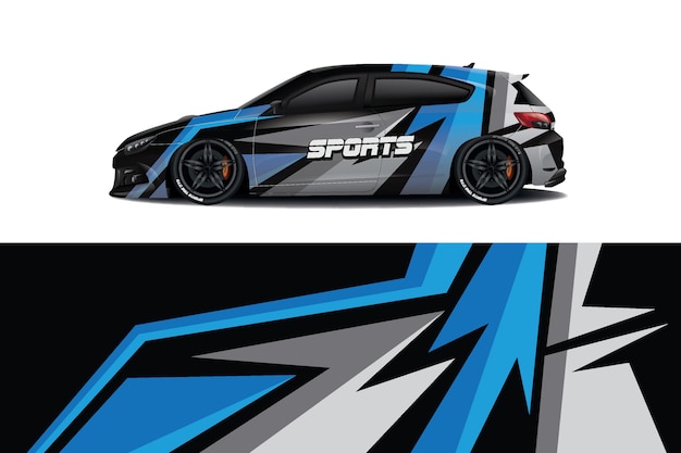 Sedan car decal wrap design