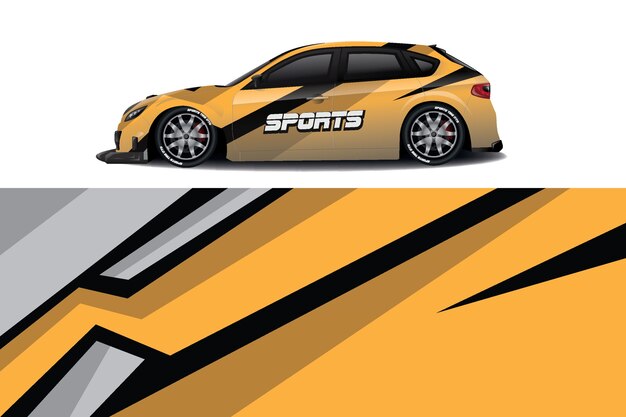 Sedan car decal wrap design