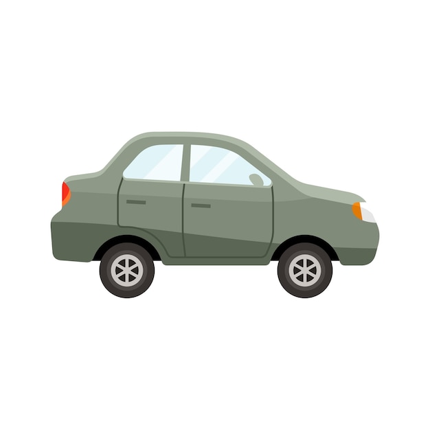 Vector sedan car grey coloured flat style vector illustration