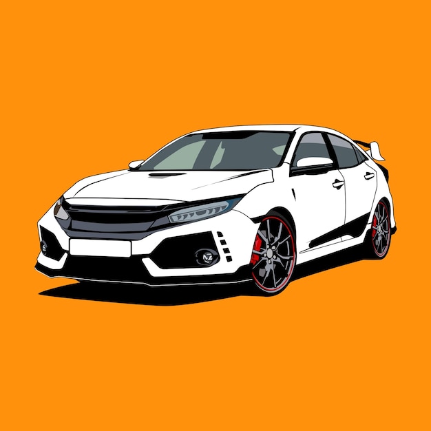 Sedan city car flat vector design