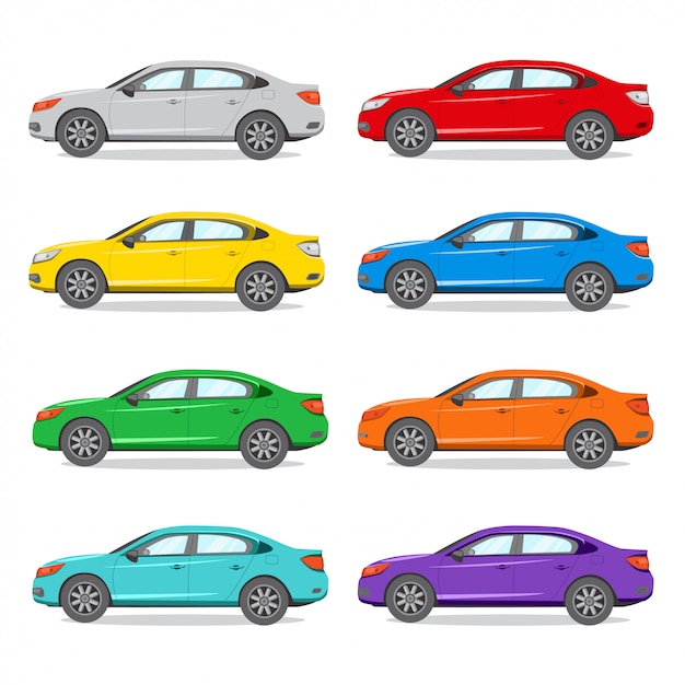 Sedan different color illustration.