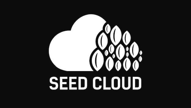 Seed Cloud Modern-logo voor online gewassen en voedselbeheer