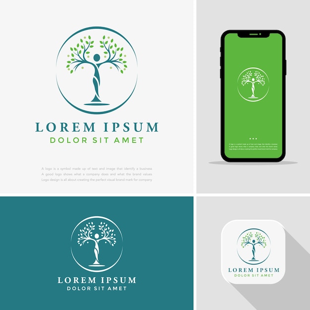 Seed. tree. grown logo ideas. inspiration logo design. template vector illustration.