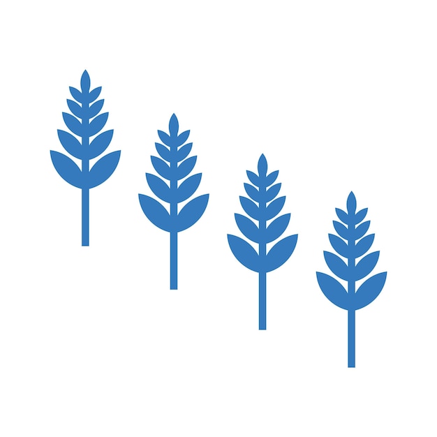 Seed wheat plants icon Blue vector graphics