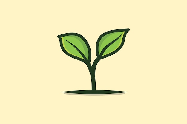 Vector seedling green plant vector illustration nature object icon concept