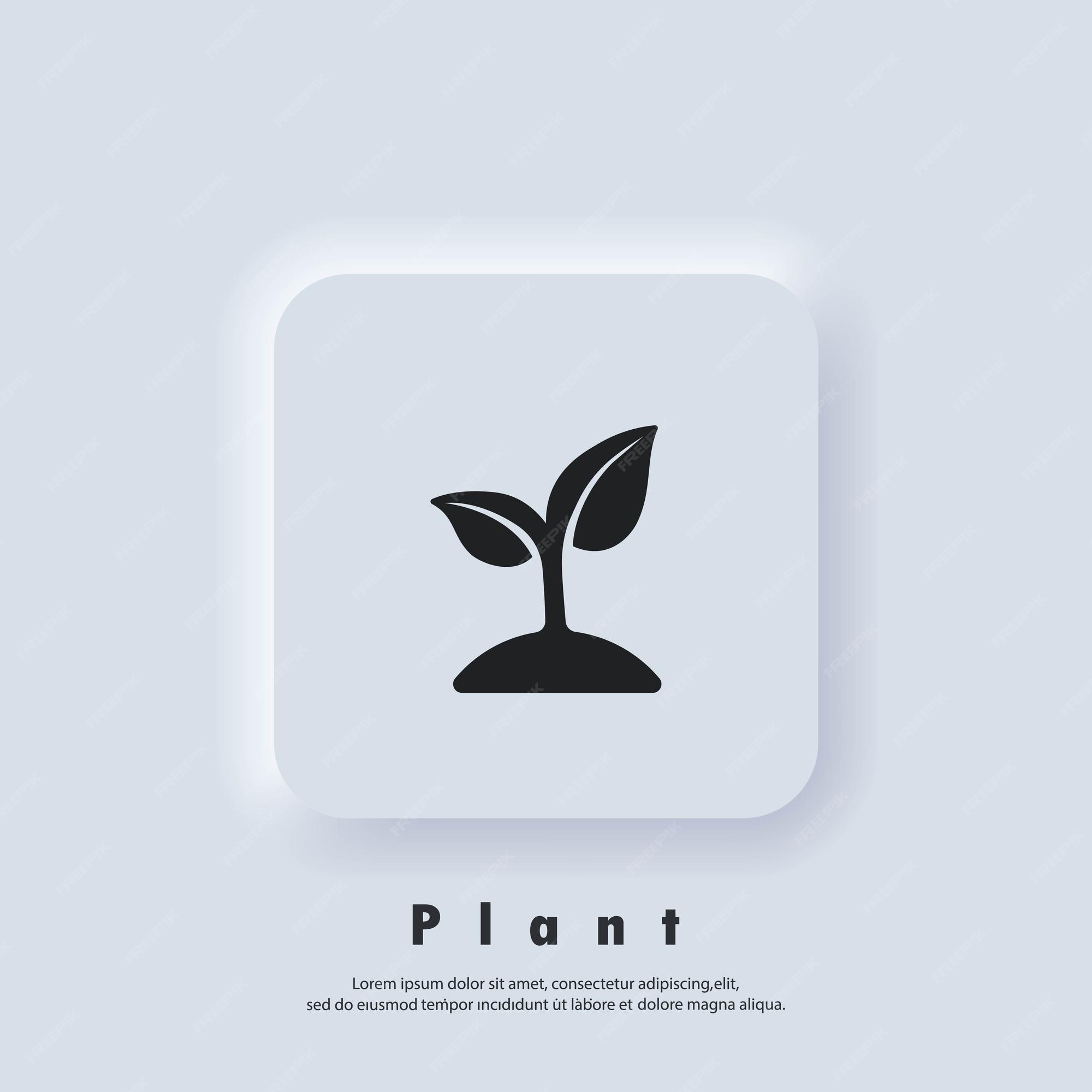 Premium Vector | Seedling icon. ecology logo. sprout icons. vector. ui icon.  neumorphic ui ux white user interface web button. neumorphism