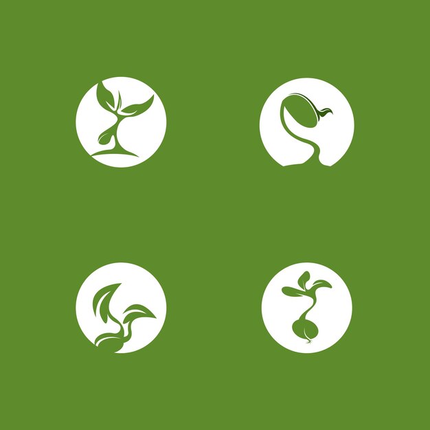 Seeds nature logo vector template illustration