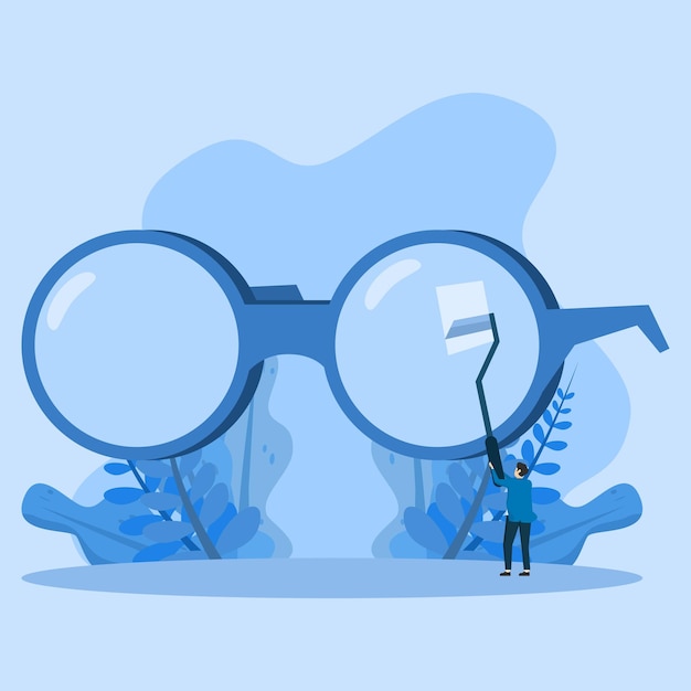 seeing concept clear business vision, see through lens in detail or clean and clear business view