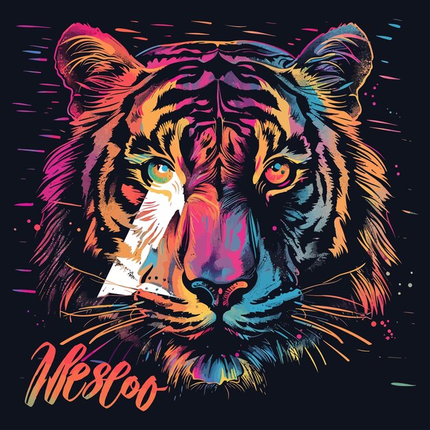 Vector sees_ittshirt_design_of_a_tiger_head