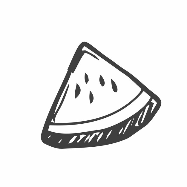 Segment en geheel van watermeloenoverzicht Kleurplaat Vectorillustratie geïsoleerd op wit