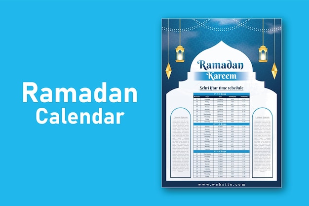 Vettore sehri ifter calendario del ramadan