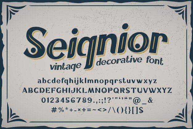 Vettore seignior - carattere vintage