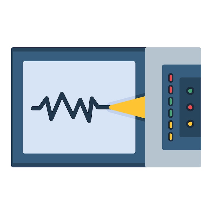 Vector seismograph flat illustration
