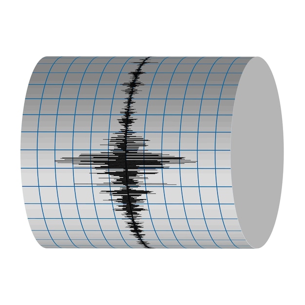 Vettore sismografo che registra i terremoti delle vibrazioni