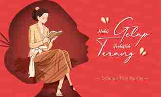 Vector selamat hari kartini means happy kartini day kartini is indonesian female hero habis gelap terbitl