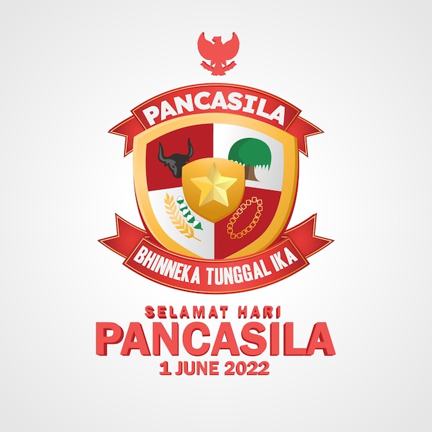 Selamat hari pancasila betekent Happy Pancasila Day, het symbool van de Republiek Indonesië