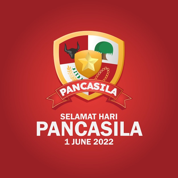 Selamat hari pancasila significa happy pancasila day, il simbolo della repubblica dell'indonesia