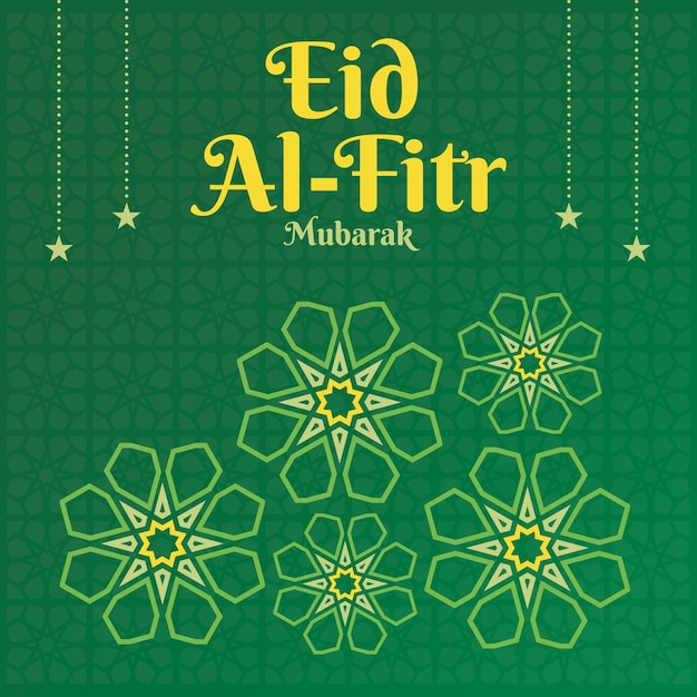 Selamat Hari Raya Aidilfitri or Eid Al Fitr greeting card vector illustration