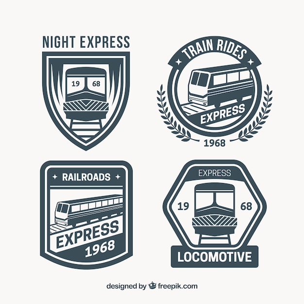 Vector selectie van grote trein logos