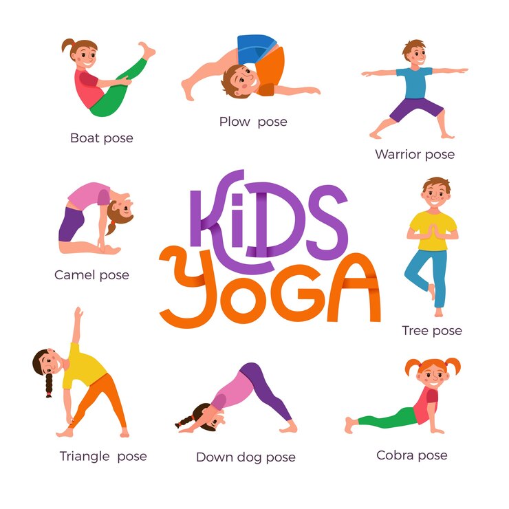 Selectie van kinderyoga-houdingen